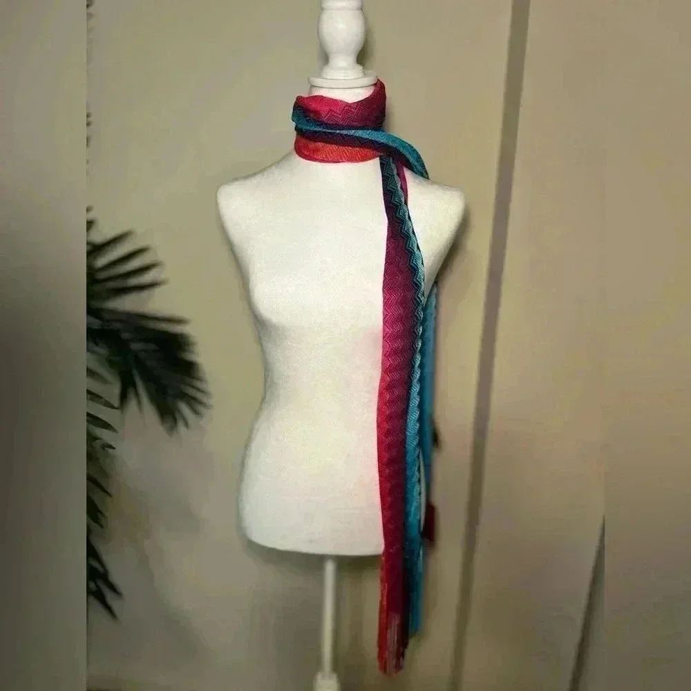 Missoni Long Fringe Twilly Scarf - Picture 2 of 4